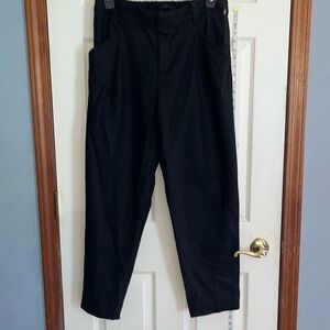 New-banana Republic-12L-Black-High-rise tapered,Italian wool blend pants/trouser